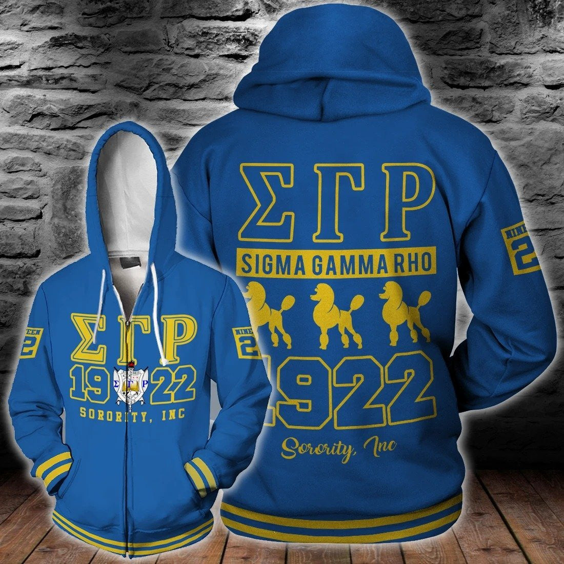 Sorority Hoodie – Lux Sigma Gamma Rho Mini Poodle Zip Hoodie