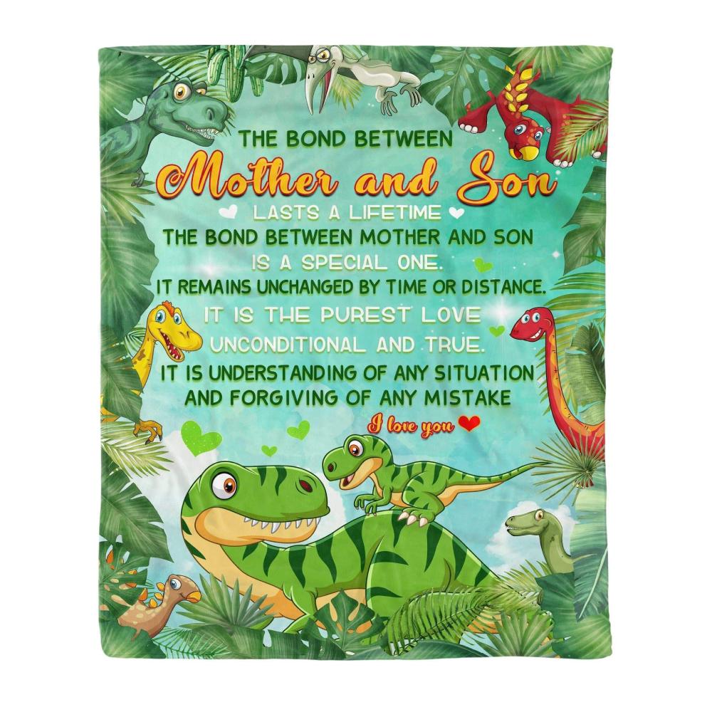 Animal Dinosaur Mom And Son Fleece Blanket Family Gift Home Decor Bedding Couch Sofa Soft And Comfy Cozy