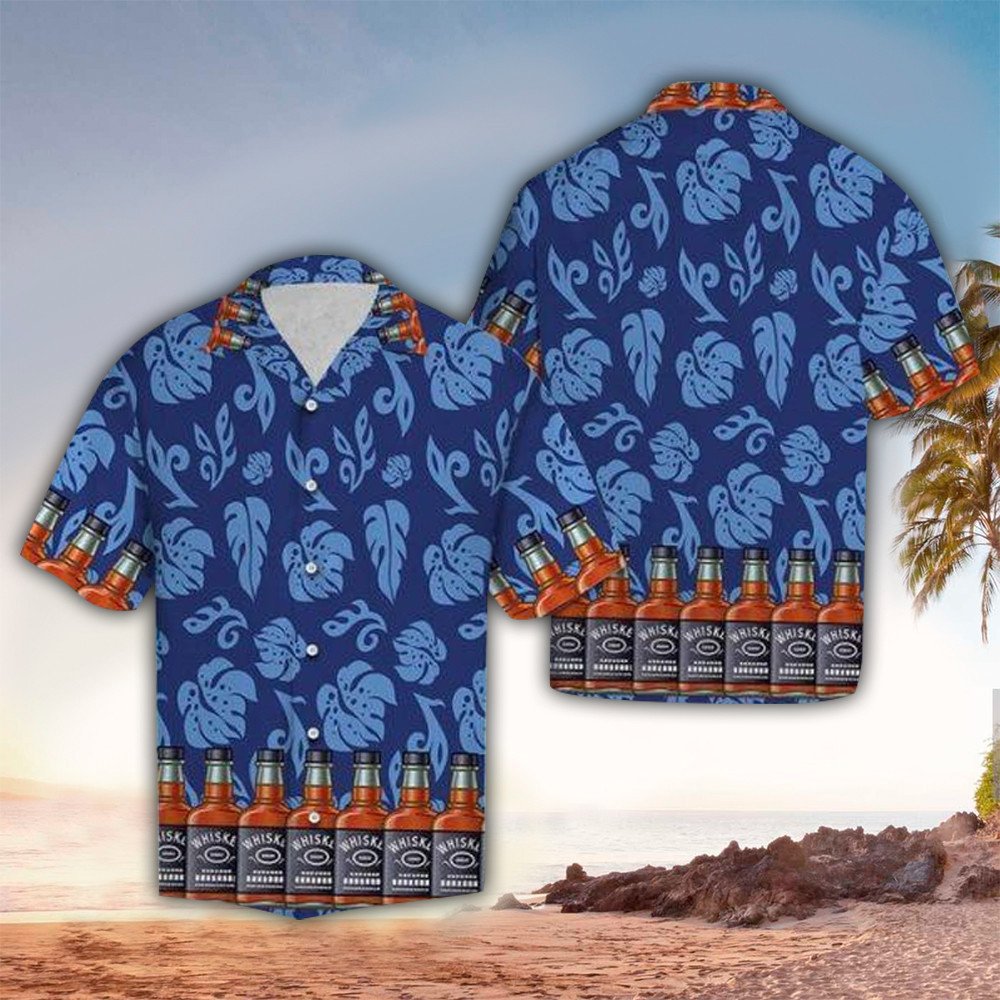 Whiskey Hawaii Button Up Shirt Aloha Ha83609