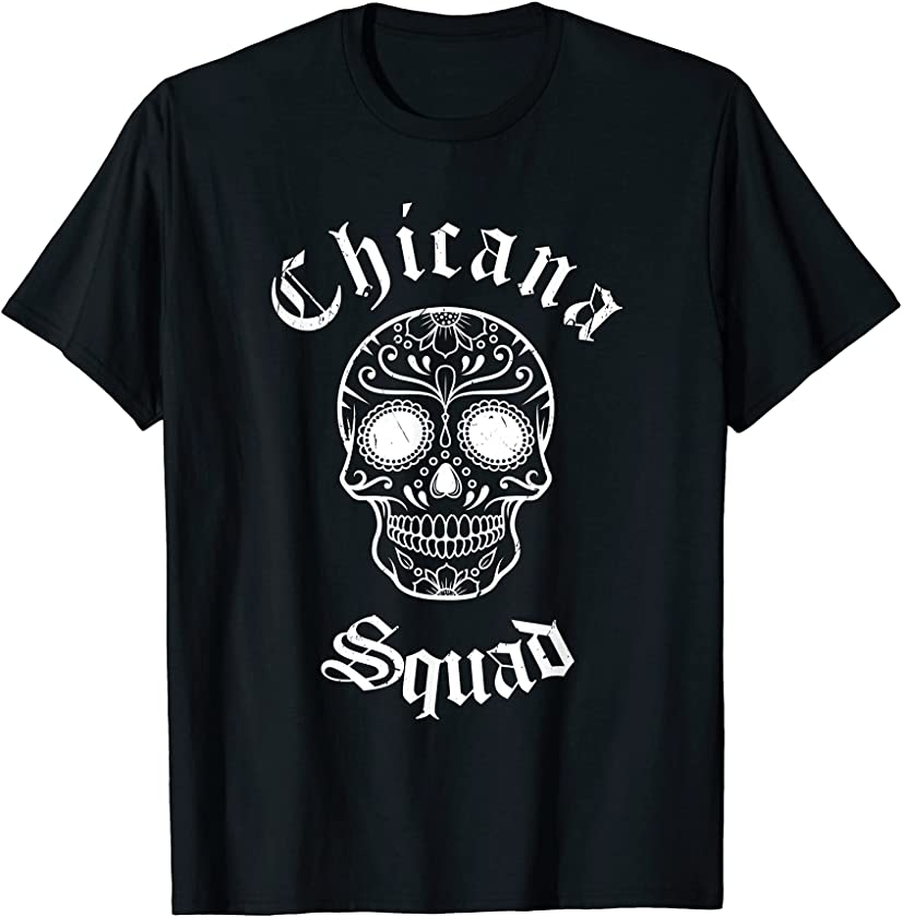 Womens Mexican Pride Skull Apparel Girl Latina Power Chicana T-Shirt