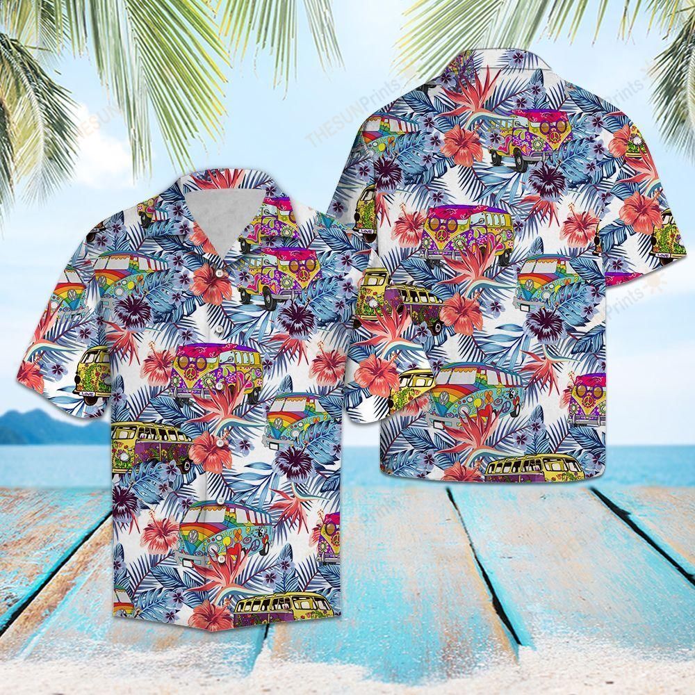 Hippie Bus Tropical Hawaiian Shirt Ha28210