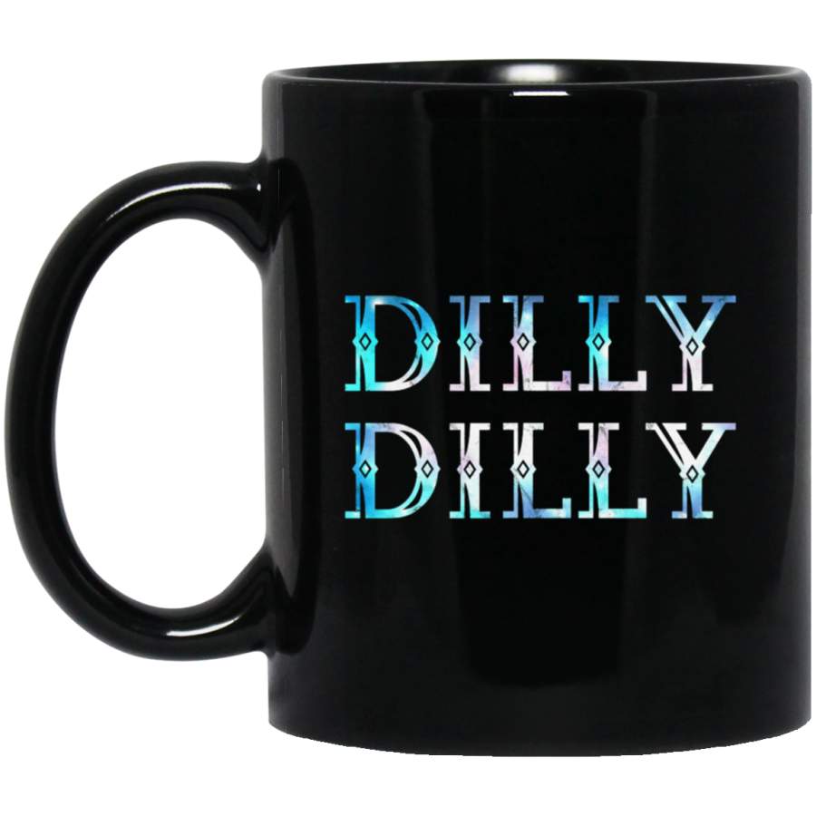 Vintage Space DILLY DILLY Beer Drinking Lover Par Black Mug