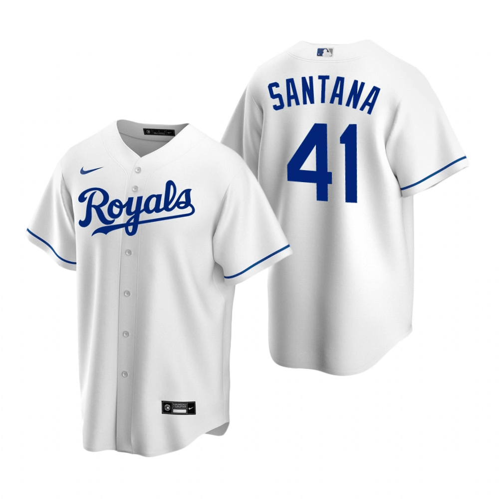 Carlos Santana Kansas City Royals Home White Baseball Player Jersey