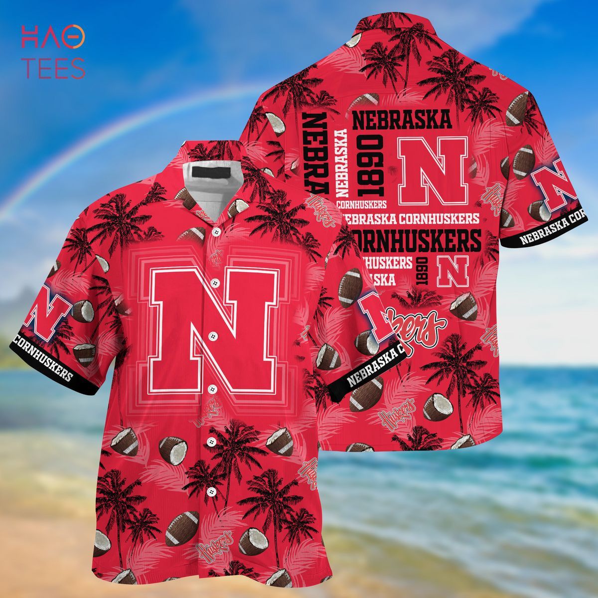 NCCA Nebraska Cornhuskers Coconut Red Hawaiian Shirt