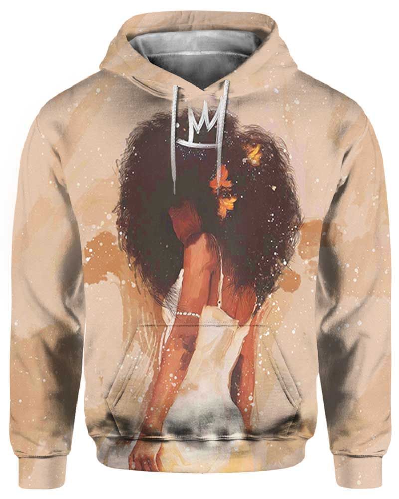 True Beauty Go Queen Black Girl 3D Printed Sublimation Hoodie Hooded Sweatshirt Comfy Soft And Warm For Men Women S to 5XL CTC15011017