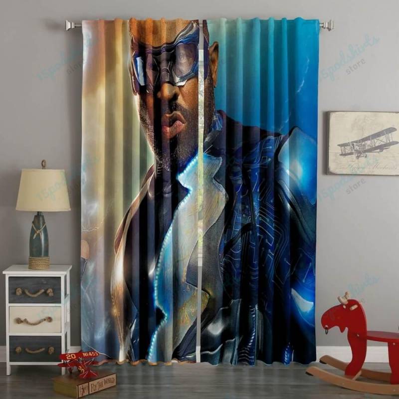 3D Printed Black Lightning Style Custom Living Room Curtains