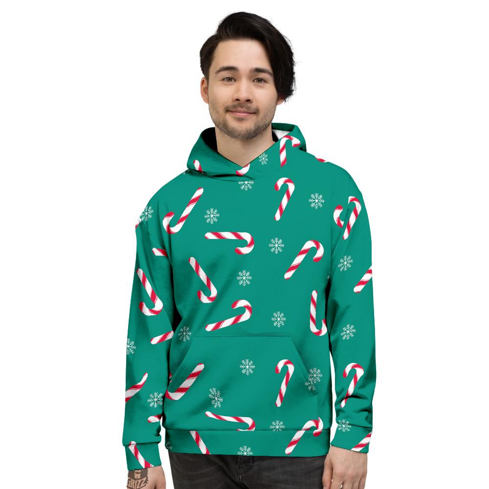 Candy Cane Xmas Print Pattern Men’S Hoodie