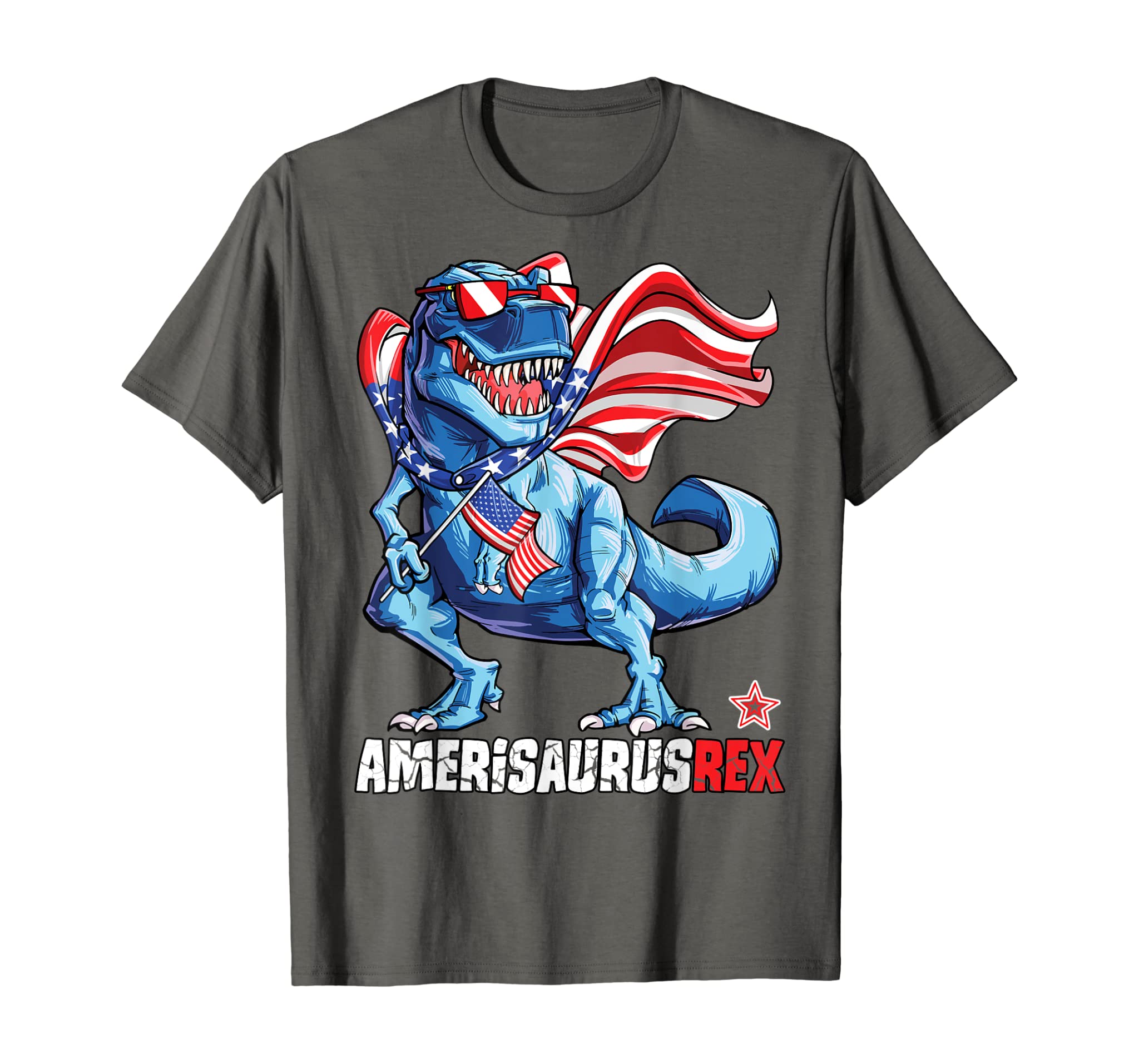 Dinosaur 4th of July T shirt Kids Boys Men Amerisaurus T Rex