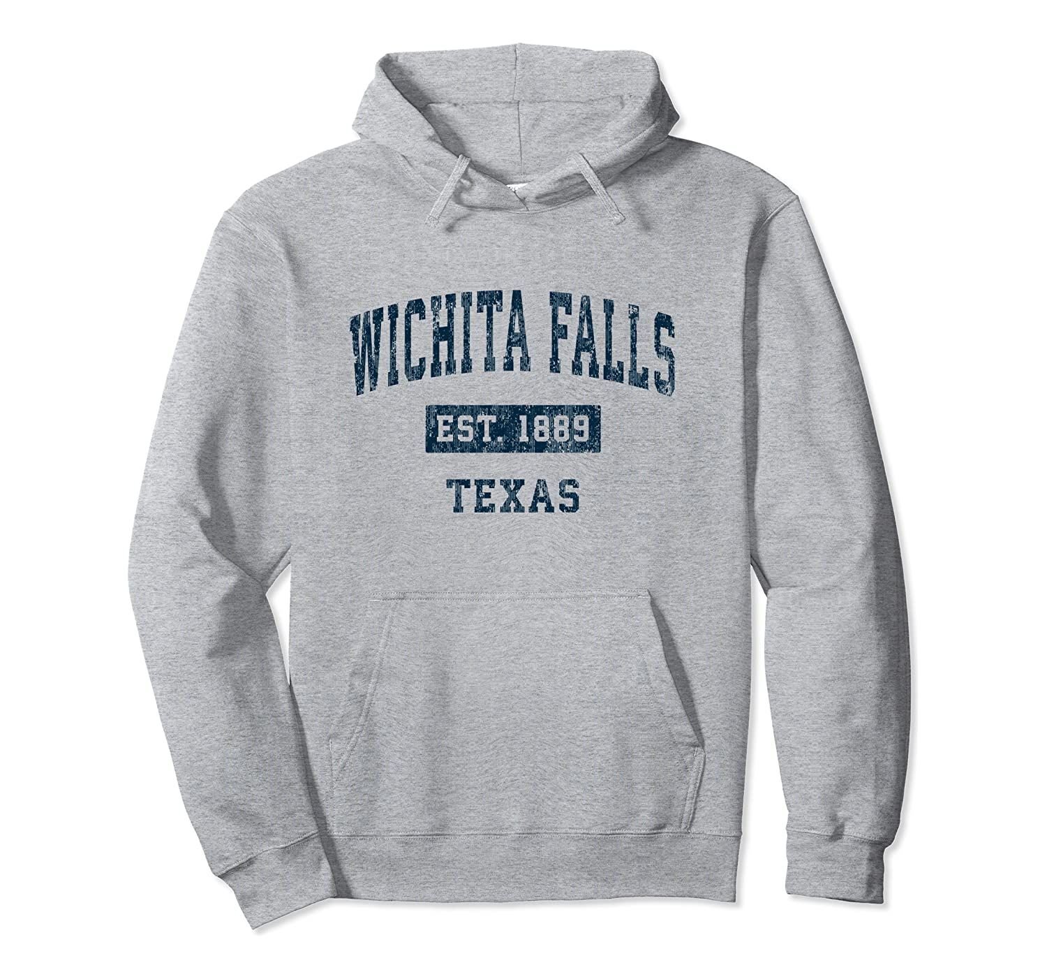 Wichita Falls Texas TX Vintage Sports Design Navy Print Pullover Hoodie, T-Shirt, Sweatshirt, Tank Top, Racerback, Dolman