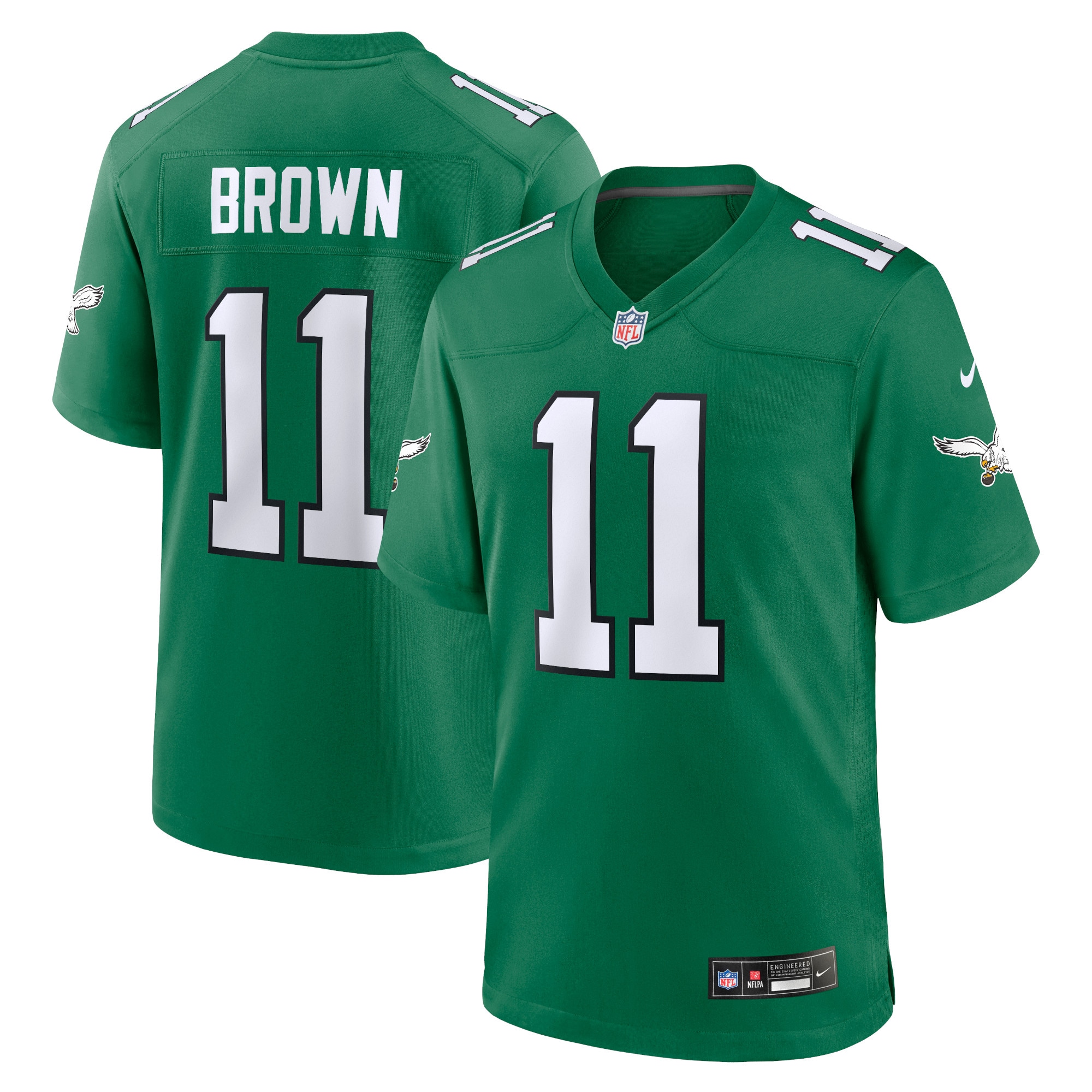 A.J. Brown Philadelphia Eagles Alternate Game Player Jersey – Kelly Green