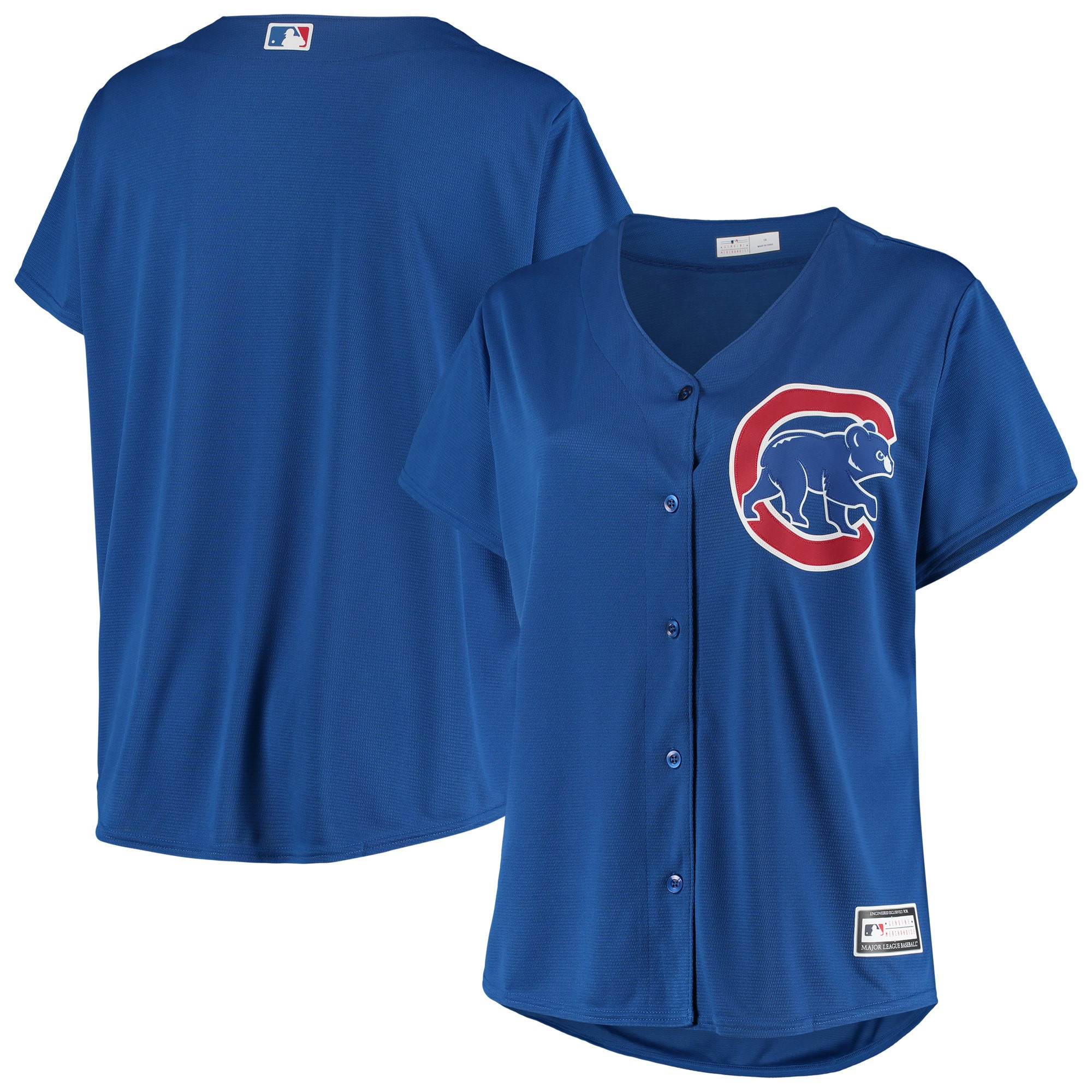 Chicago Cubs Womens Plus Size Sanitized Replica Team Jersey – Royal MLB