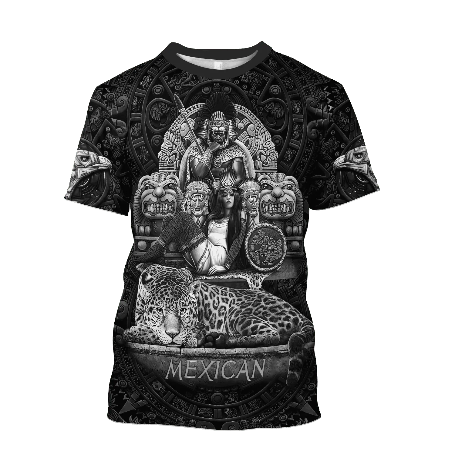 Mexican Nobility Ancient Aztec Tecuani Cheetah Eagle Woman Tattoo Unisex Shirt