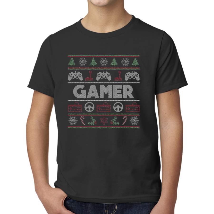 Ugly Christmas Sweater gamer Young T-Shirt