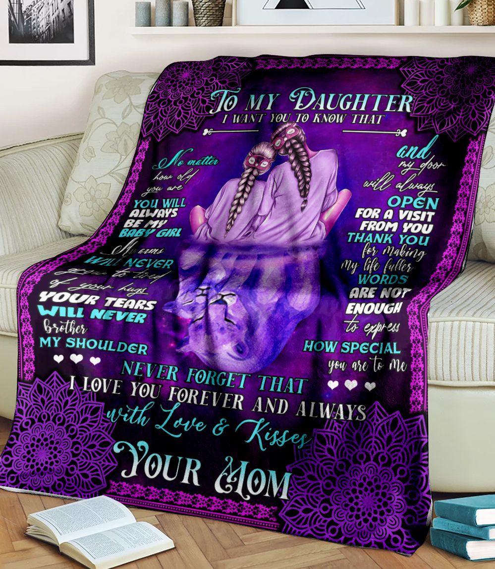 To My Daughter I Want You To Know That I Love You Forever And Always Fleece Blanket