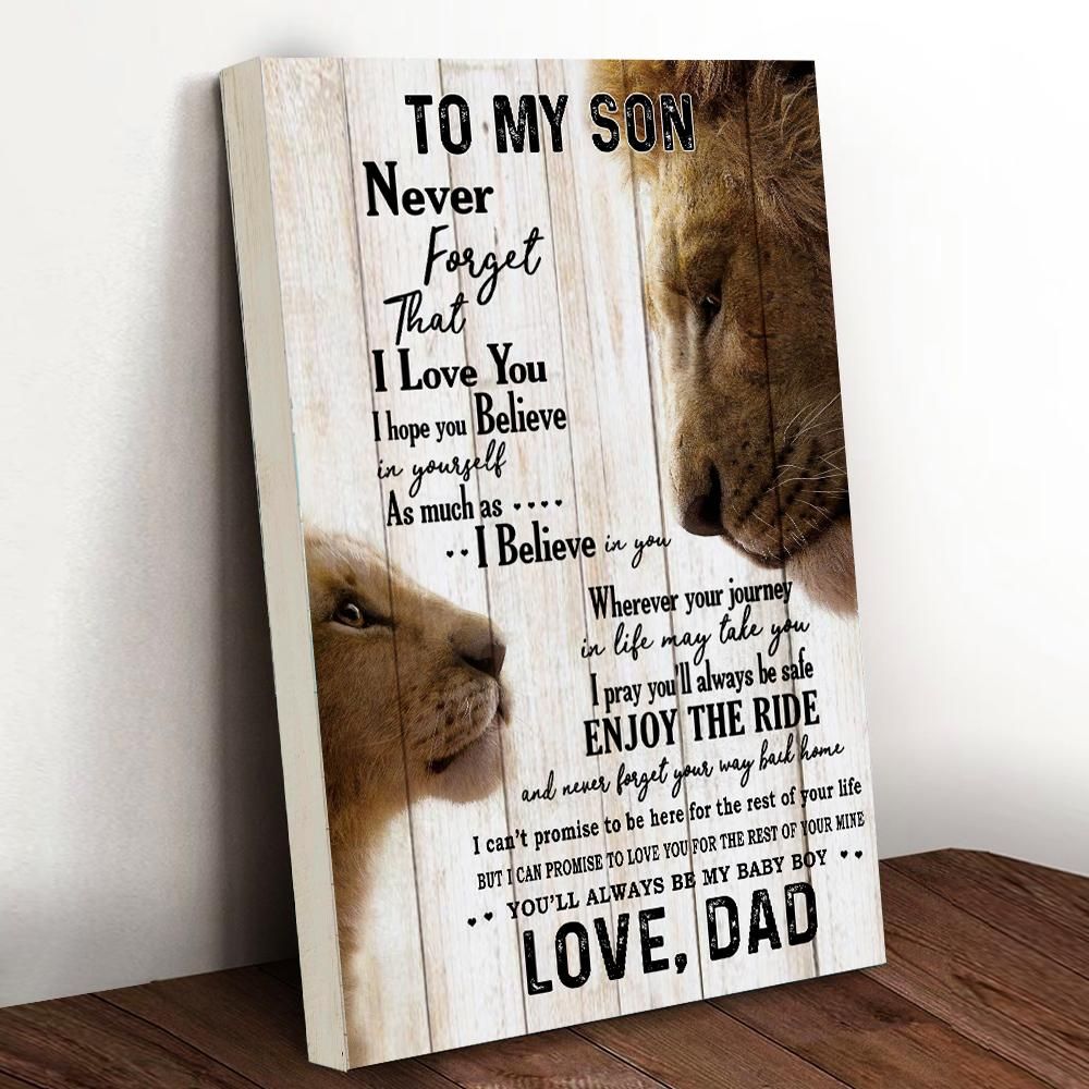 Va-Nh Enjoy The Ride Lion Son Dad Canvas Poster Wall Art, Poster Print, Canvas Print Wall Decor