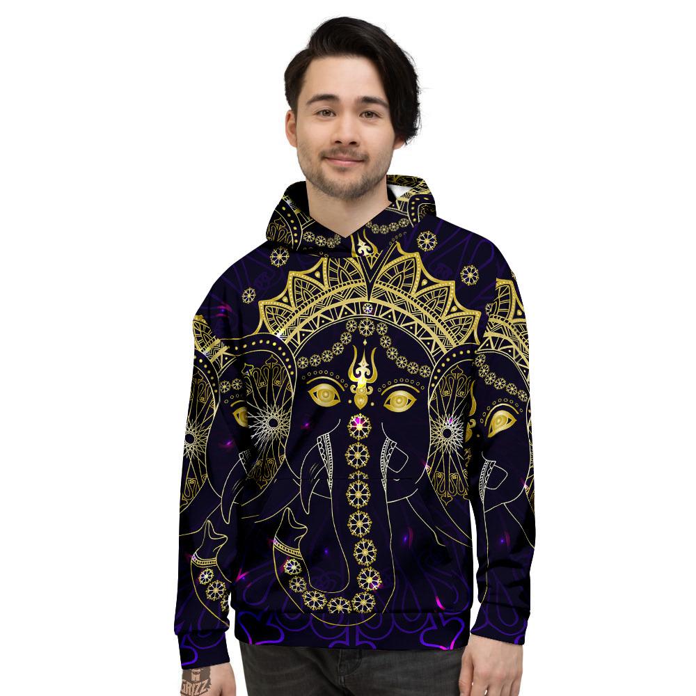 Spiritual Elephant Indian Tribal Print Men’S Hoodie