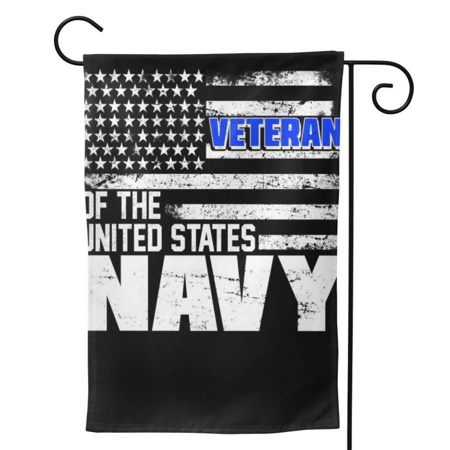 2 Pcs Garden Flag Veteran Of The United States Navy Horizontal Poster 12.5″x18″ -Mothers Day, Birthday Gifts for Mom, Dad, Wife, Husband, Daughters, Grandma, Friends