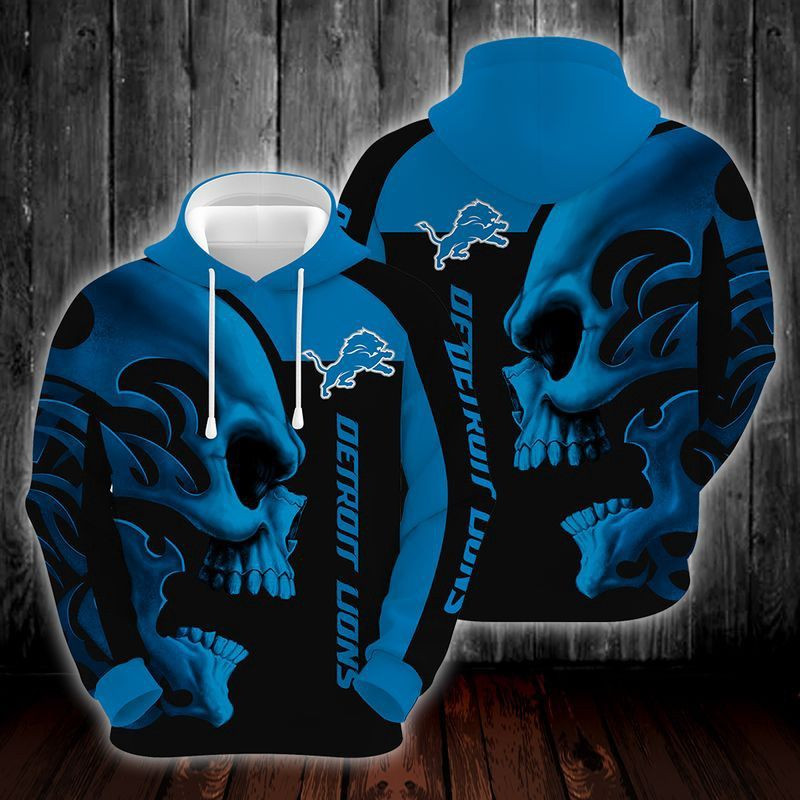 Detroit Lions Skull And 73 Unisex 3D Hoodie Gift For Fans