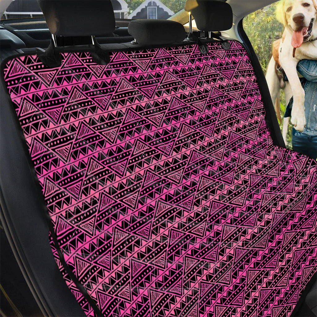 Pink African Ethnic Pattern Print Pet Car Back Seat Cover