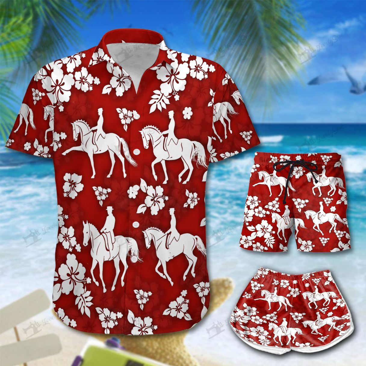 Dressage Horse Hawaiian Shirt Shorts Ha97762