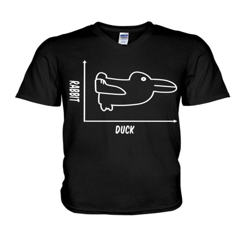 Math With Rabbit And Duck Symbol On Graph Guys V-Neck