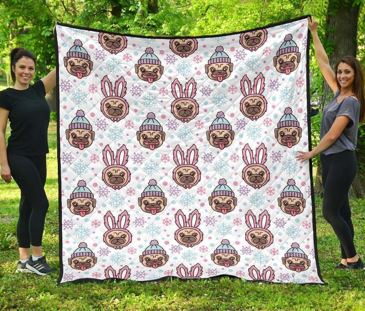 Cute Pug Hat Rabbit Costume Pattern Dhcdhc Dt1910 Quilt Blanket