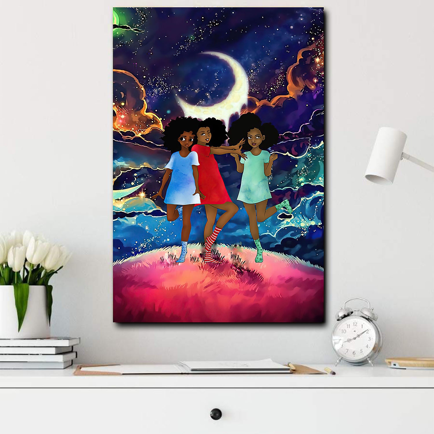 African American Canvas Art Melanin Girls African Room Decor