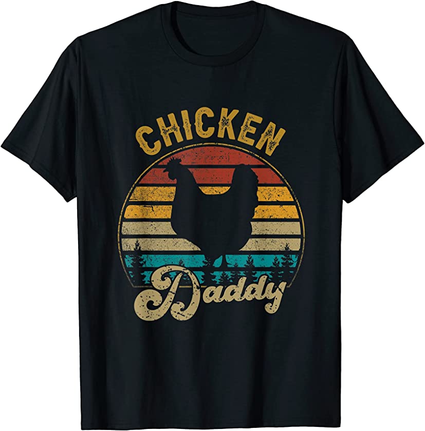 Best Chicken Daddy Vintage Retro 70S Chicken Dad Fathers Day T-Shirt