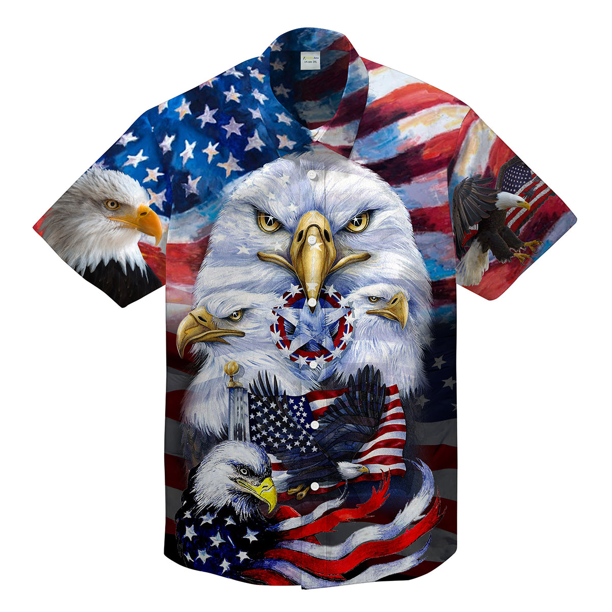 Eagle American Flag Unisex Hawaii Shirt Gift For Men And Women Patriotic July Ha37938