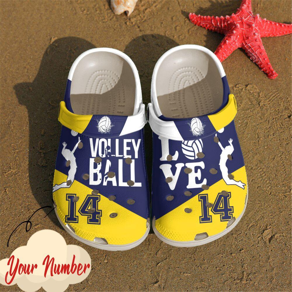 Volleyball Personalized Clog, Custom Name, Text, Color, Number Fashion Style For Women, Men, Kid, Print 3D Love