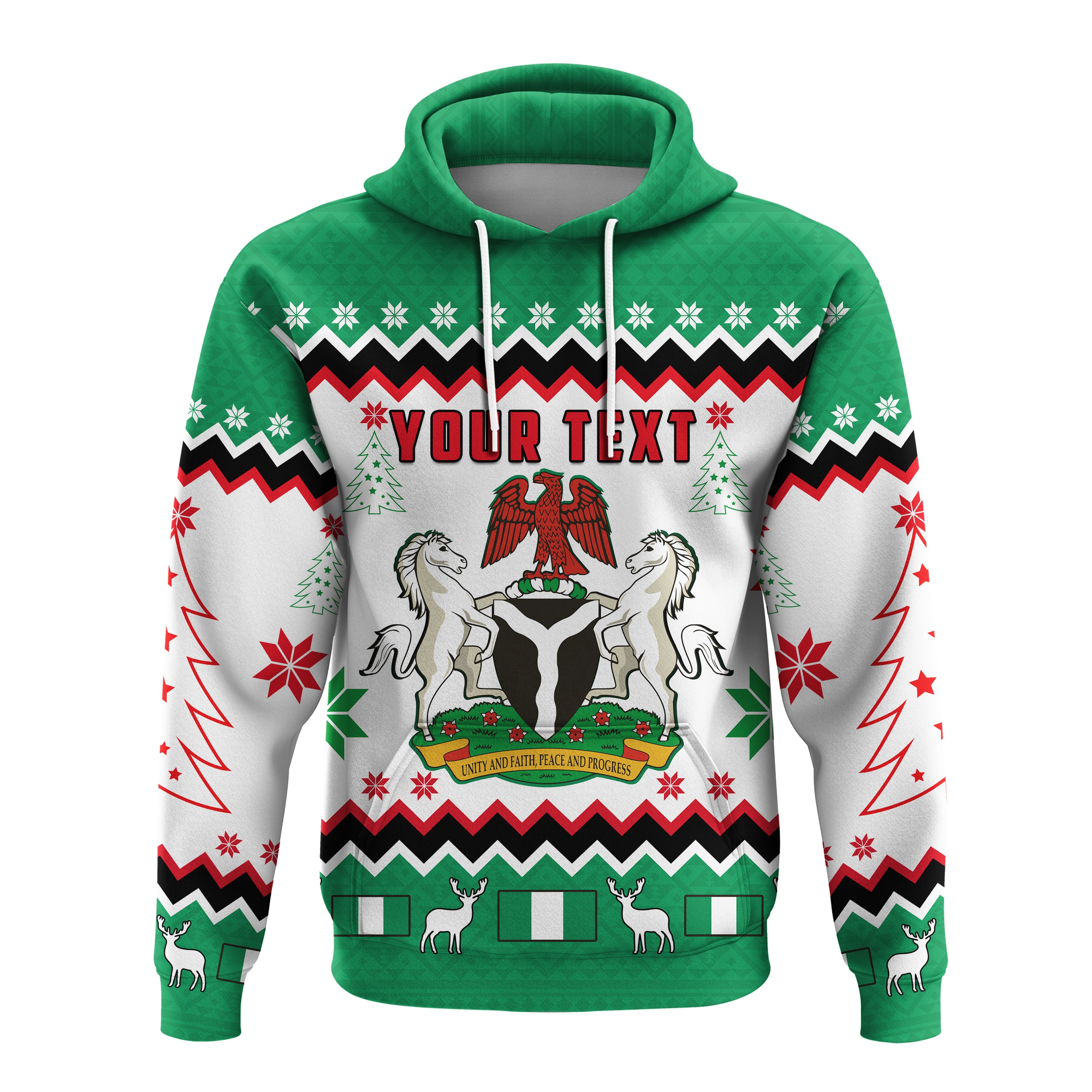 (Custom Personalised) Nigeria Christmas Hoodie African Pattern Lt13