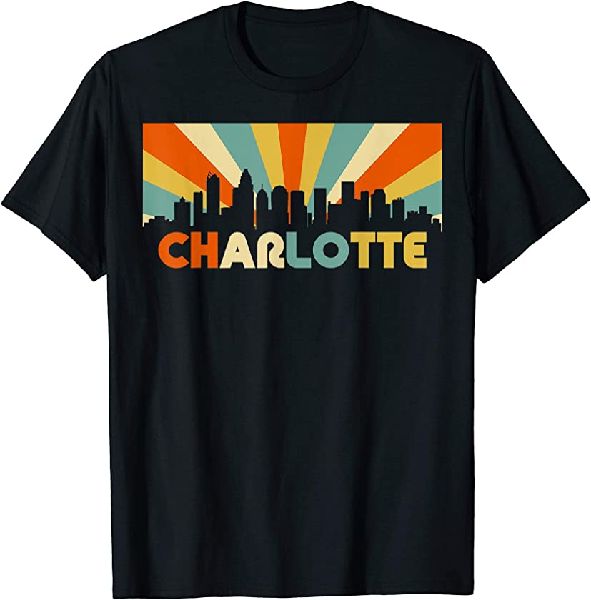 Charlotte City Retro Vintage NC North Carolina 70s Design T-Shirt