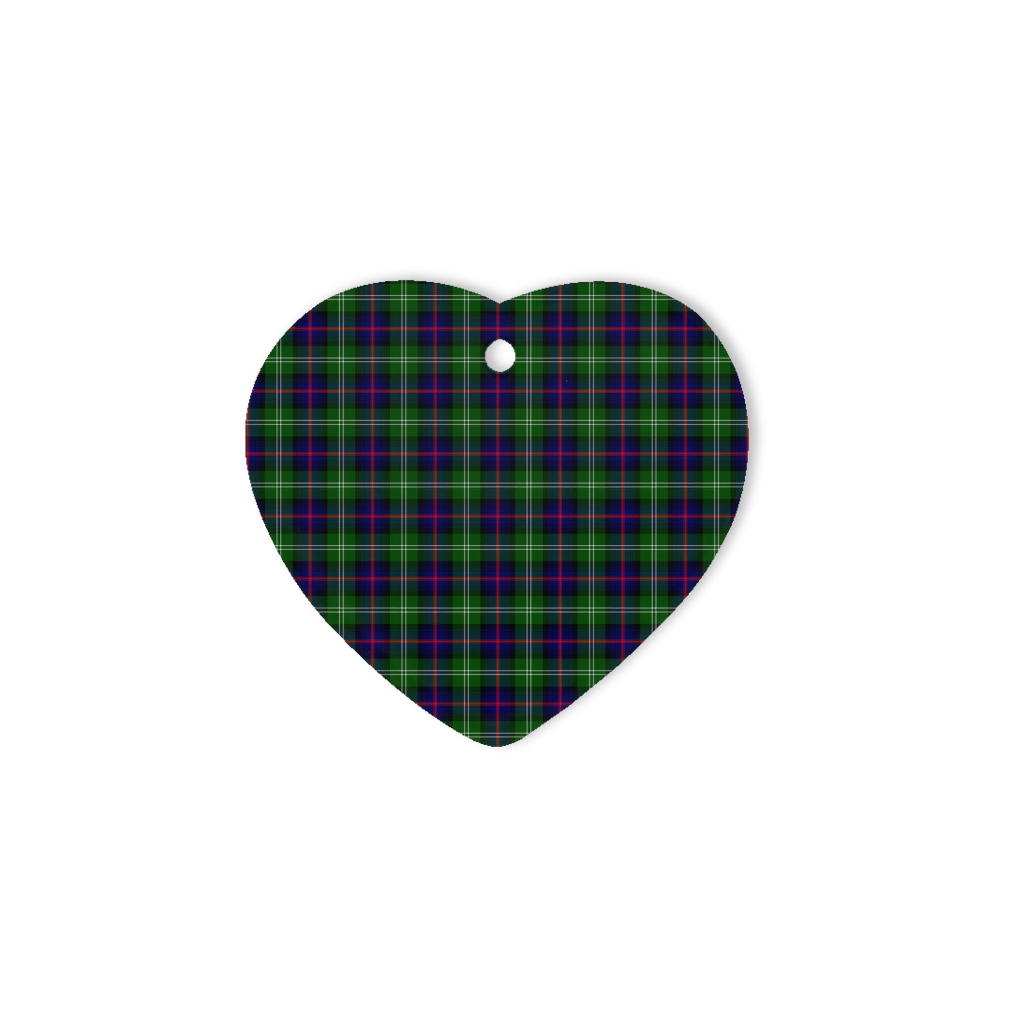 Swinton Tartan Heart Ornaments, Christmas Tree Ornament, Plaid Christmas Ornaments, Ceramic Heart Christmas Tree Decoration