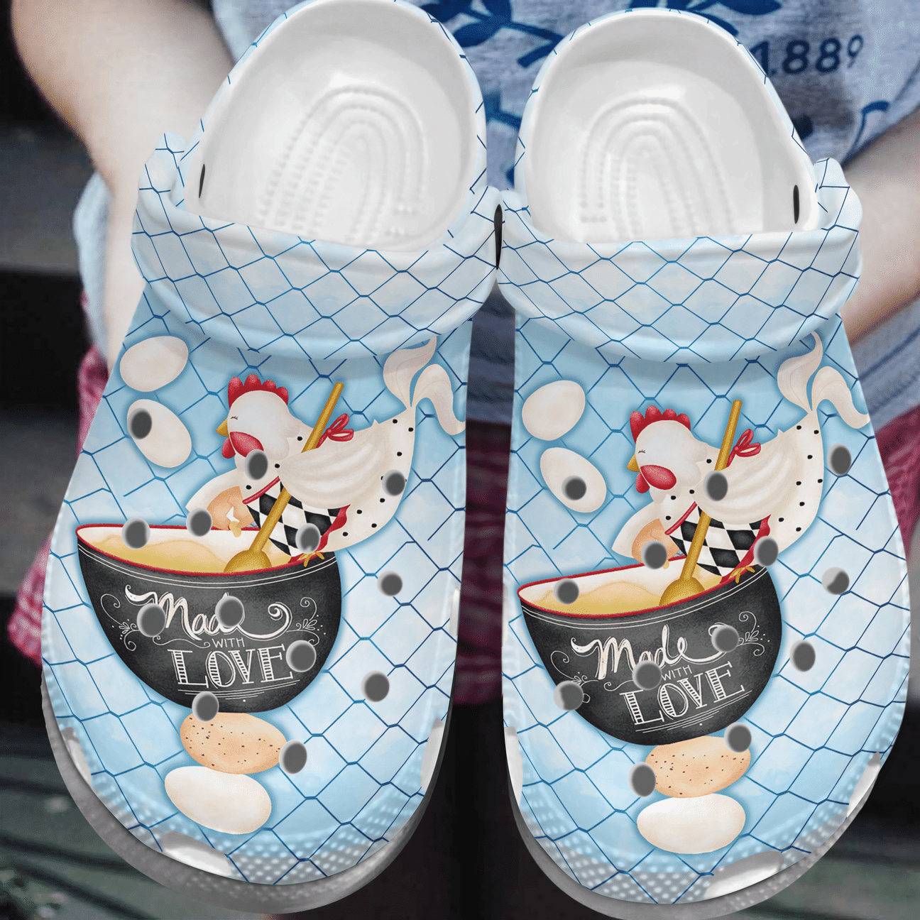 Baking Personalized Clog, Custom Name, Text, Color, Number Fashion Style For Women, Men, Kid, Print 3D Chicken And Eggs