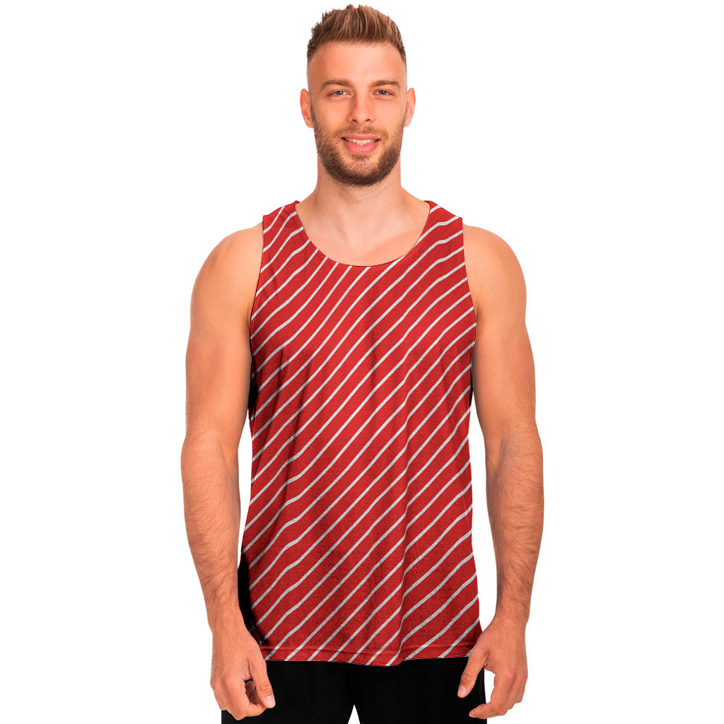 Candy Cane Striped Pattern Print Men’S Tank Top