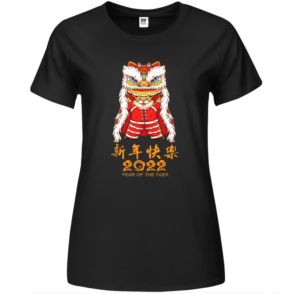 Year Of The Tiger 2022 Cute Chinese New Year 2022 Lion Dance Premium Womens T Shirts