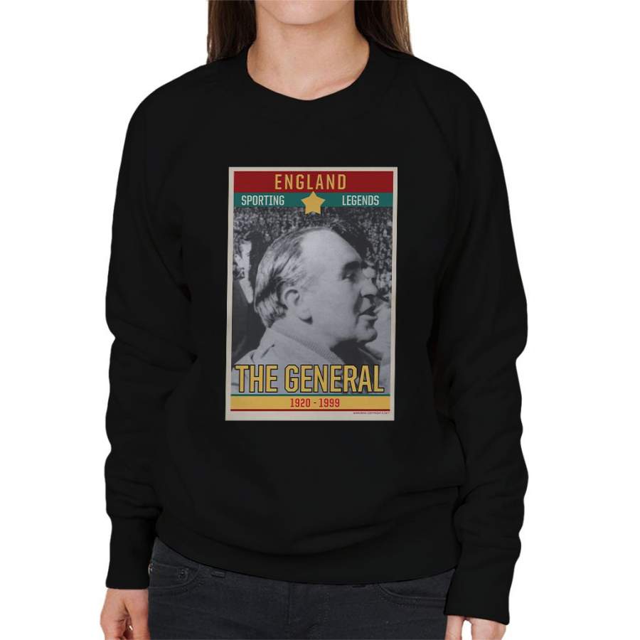 Sporting Legends Poster England Alf Ramsey The General 1966 World Cup Final Women’s Sweatshirt