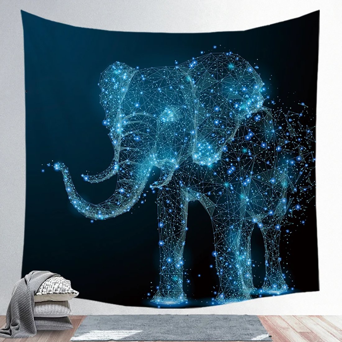 Night Starry Sky Elephant Constellation 3D Printed Wall Art Hanging Tapestry