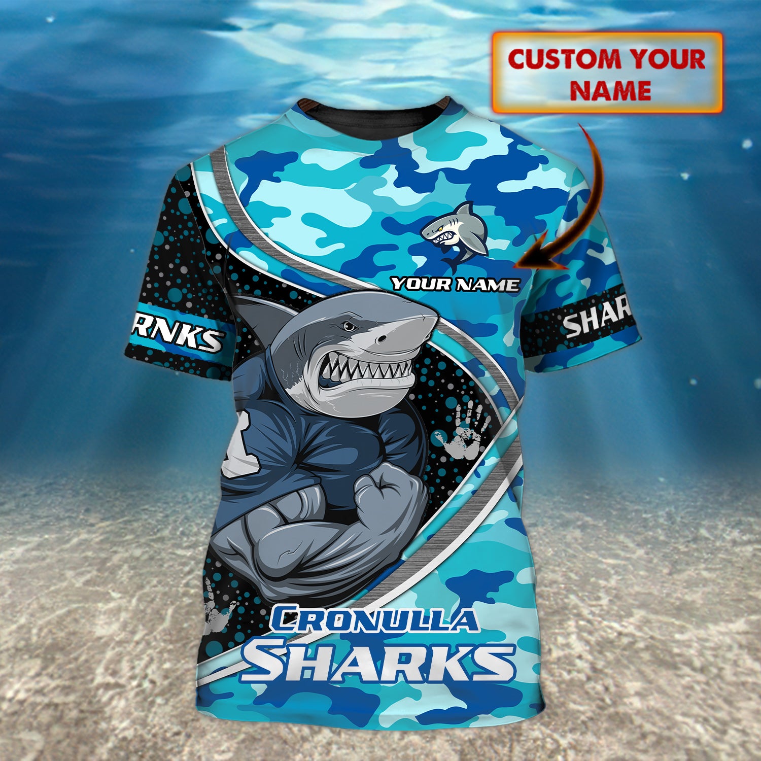 Cronulla-Sutherland Sharks – Personalized Name 3D Tshirt 6868 – By97