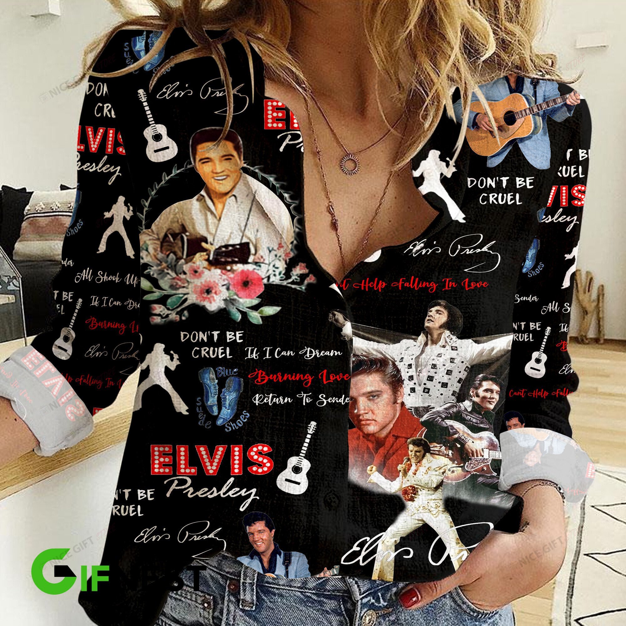 Elvis Presley Women Casual Shirt Wcs-M6U8