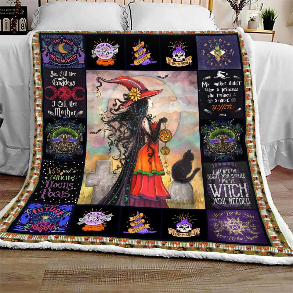 Wicca Witch Halloween Sofa Fleece Throw Blanket | Halloween Gifts