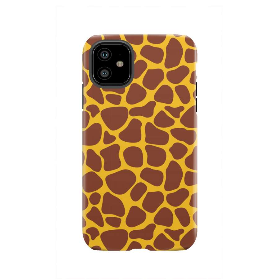 Yellow Brown Giraffe Pattern Print Tough Phone Case