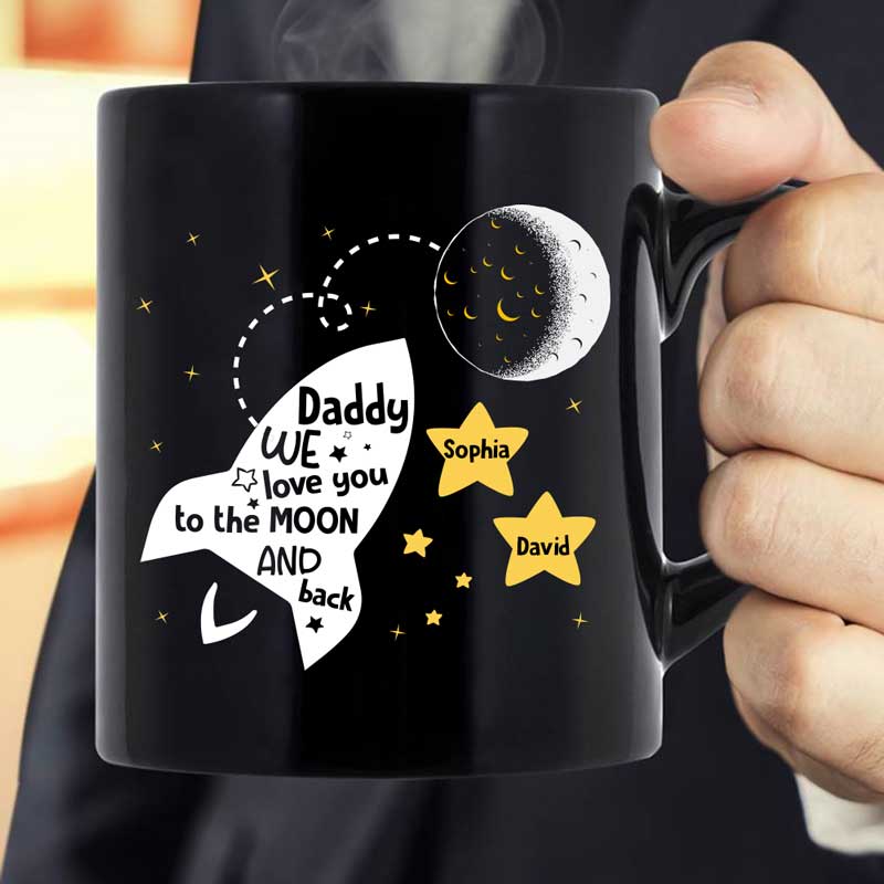 Dad We Love You To The Moon And Back Personalized Coffee Mug