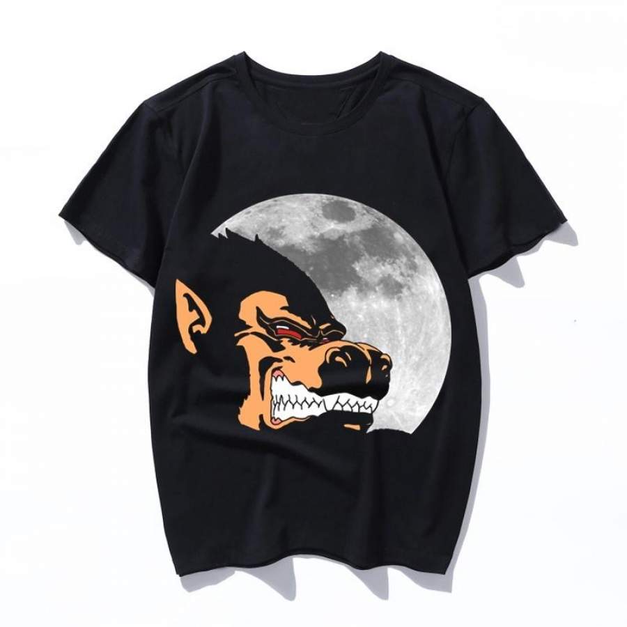 night monkey New kawaii t shirt women men fashion Harajuku Short Sleeve t-shirt Black Suitable all seasons Tshirt Tops