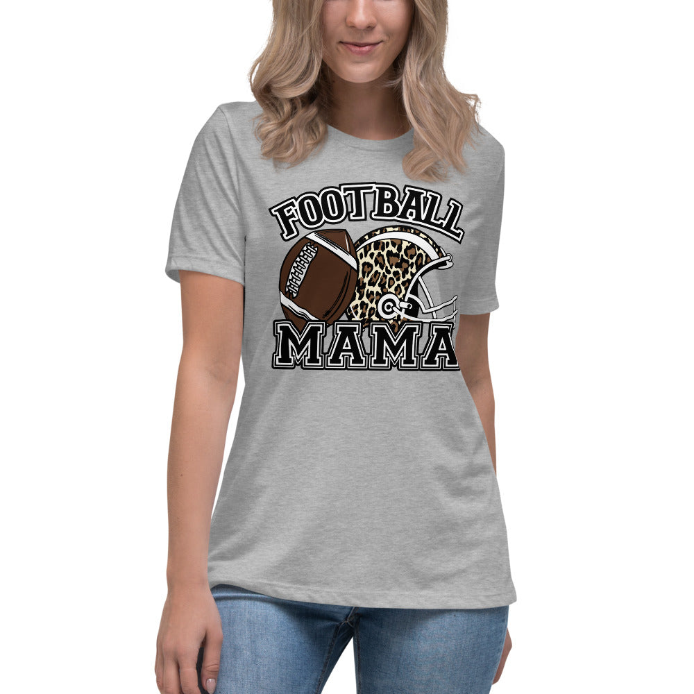 Football Mama Leopard Helmet T-Shirt