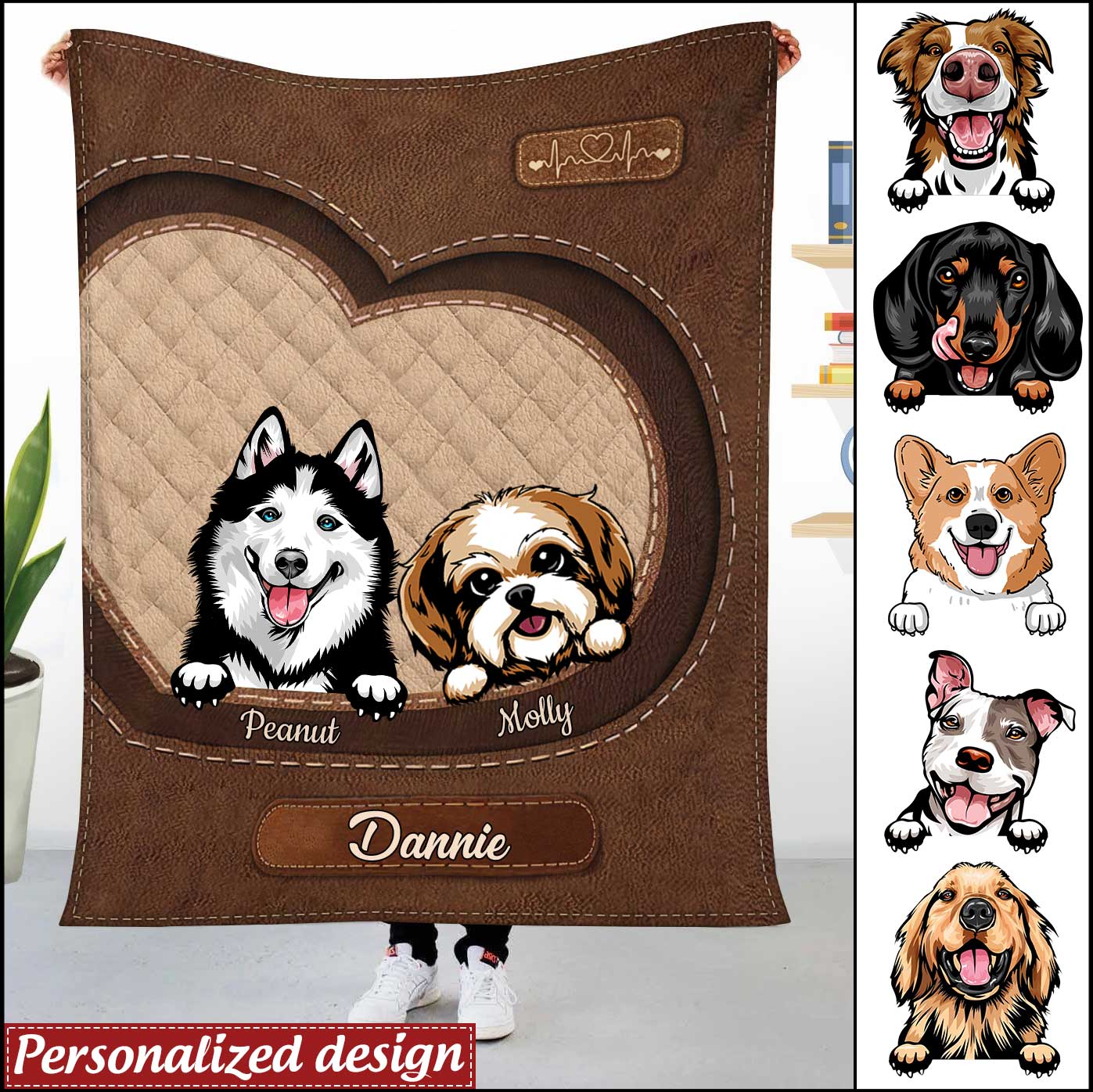 Personalized Dog Mom Puppy Pet Dogs Lover Texture Leather Freece Blanket Nvl09Feb22Tt2 Xt