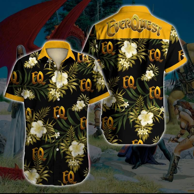 Everquest Hawaii Graphic Print Short Sleeve Hawaii Casual Shirt Ha102914