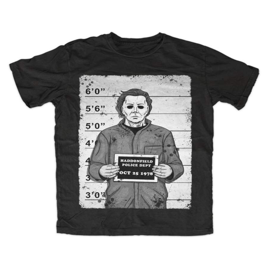 Myers Mugshot Short Sleeve T-Shirt Halloween,Movie,Kult,Fun,Michael,Horror,Freddy,Jason