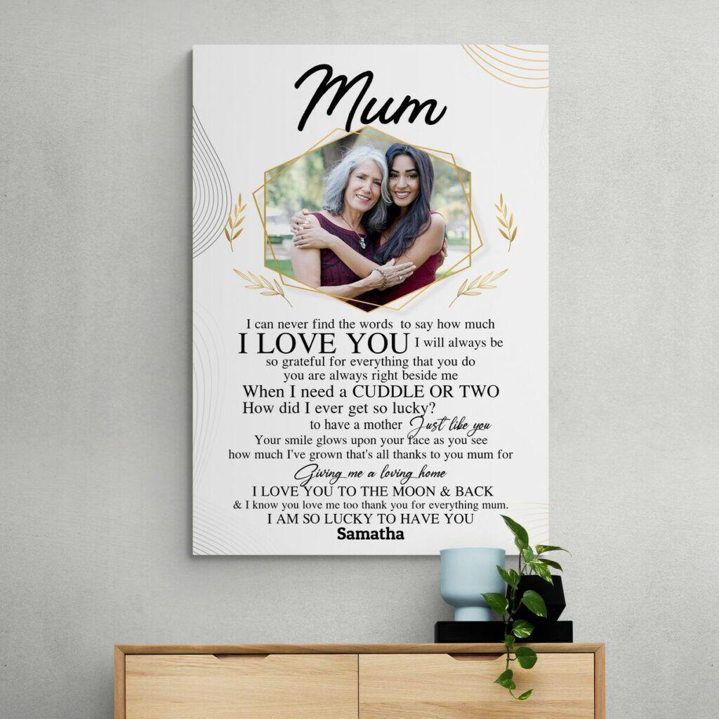 [Personalized Name & Photo] Mum Gallery Wrapped – Gift For Mom For Mother’S Day, Best Idea For Home Decor For Family – Matte Canvas Premium Wall Art Canvas