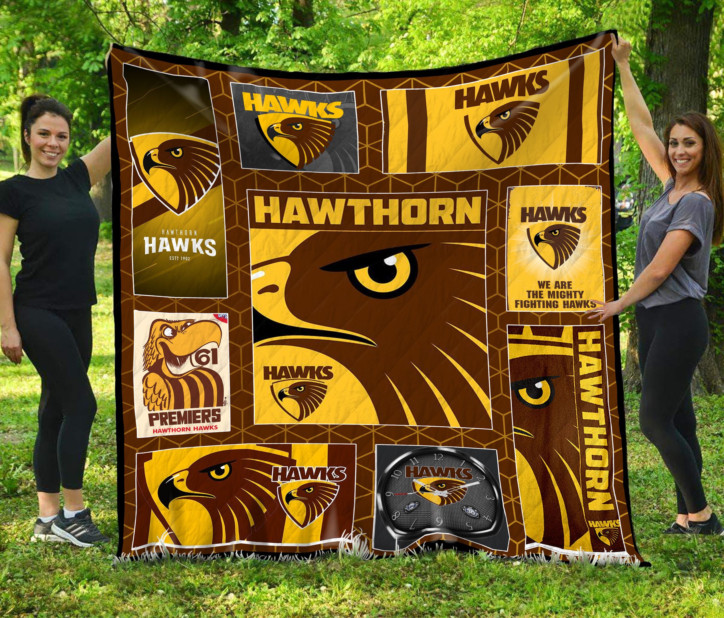 HOQT07 Hawthorn Football Quilt Blanket
